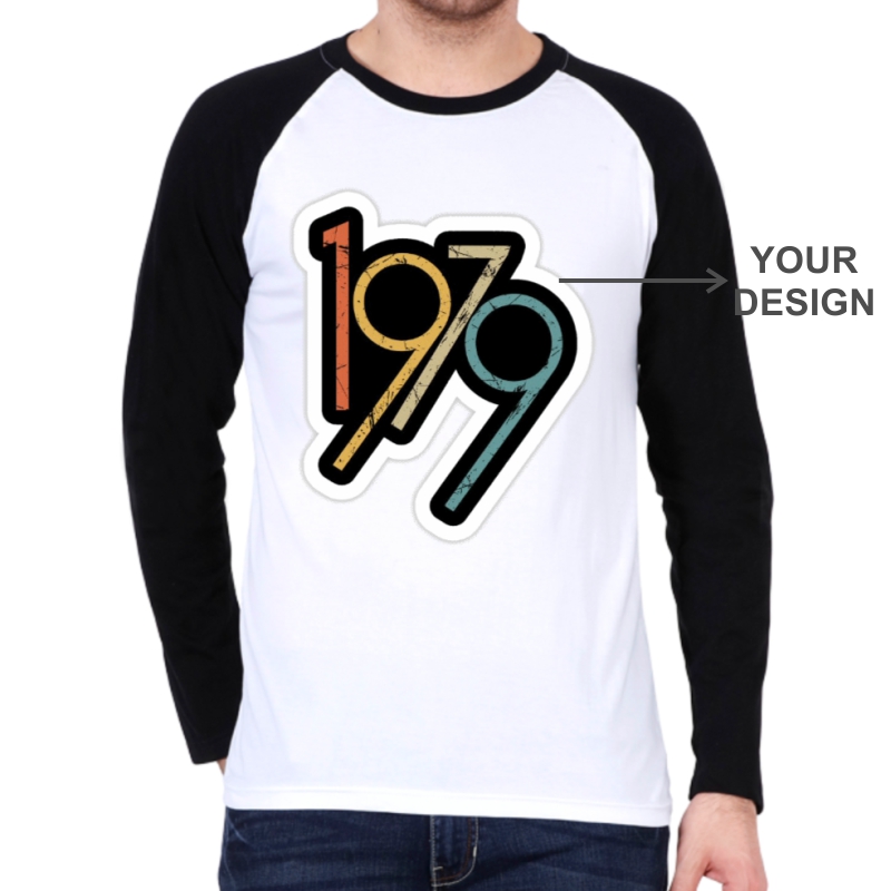 Custom Printed Raglan Full Sleeve Round Neck T-shirt | Xtees