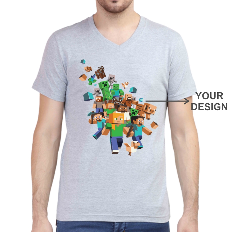 Custom Printed V Neck T-shirt image Custom Printed V Neck T-shirt image
