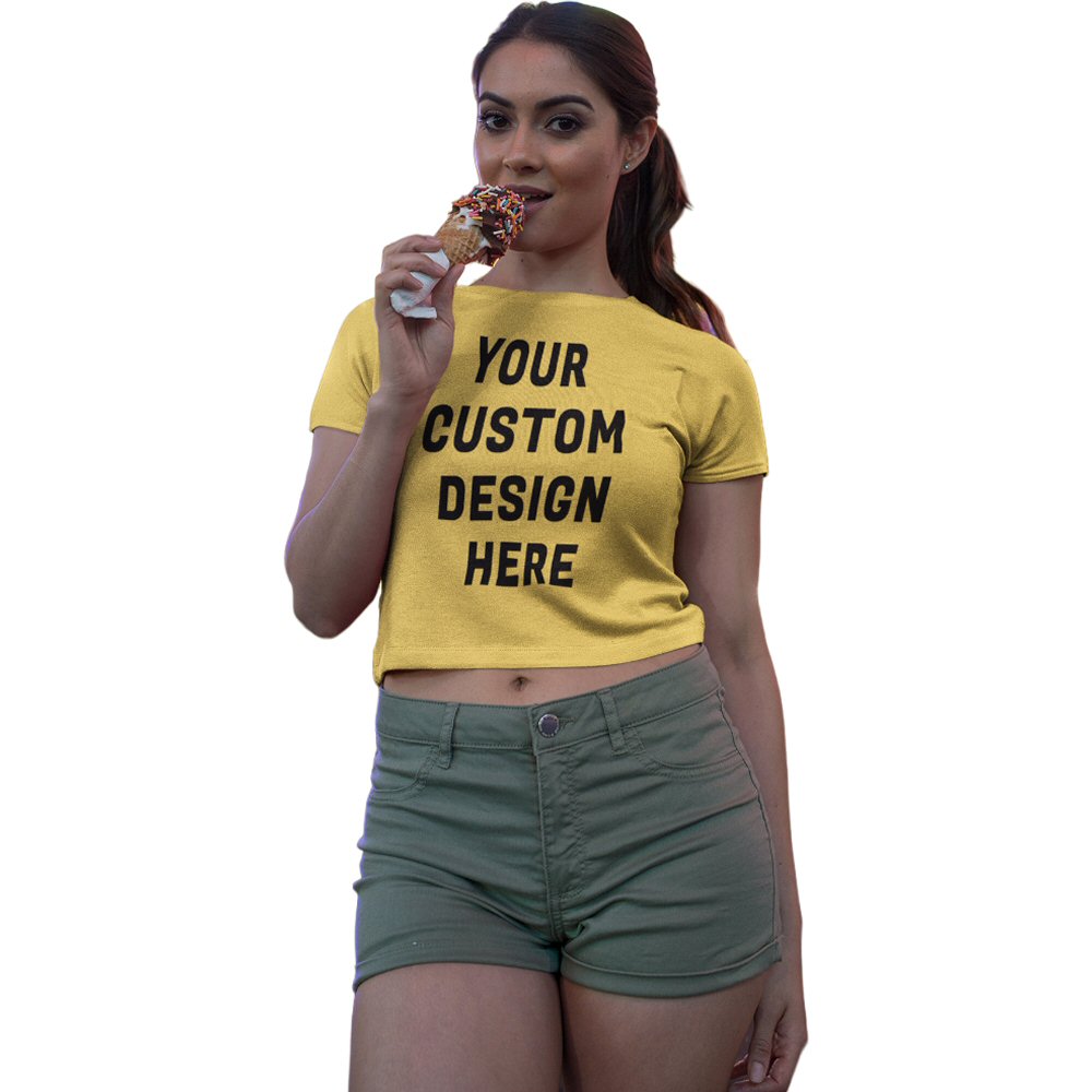 Custom Printed Women Crop Top, Print Your Own Design