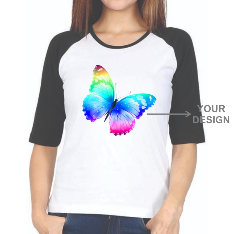 Custom Printed Women Raglan Full Sleeve T-shirt image Custom Printed Women Raglan Full Sleeve T-shirt image