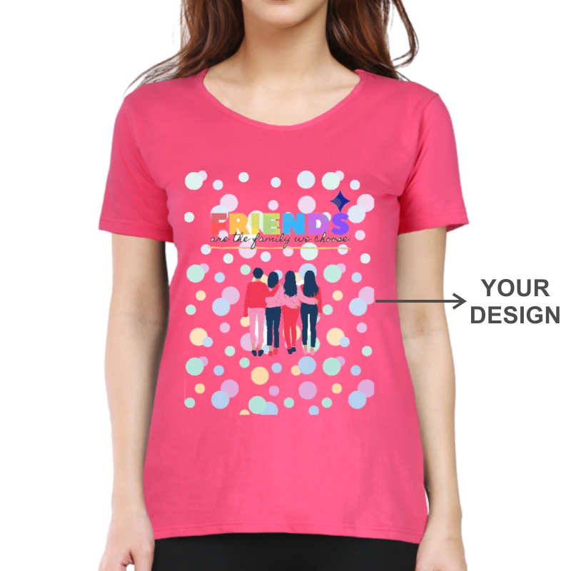 Custom Printed Women Round Neck T-shirt image Custom Printed Women Round Neck T-shirt image