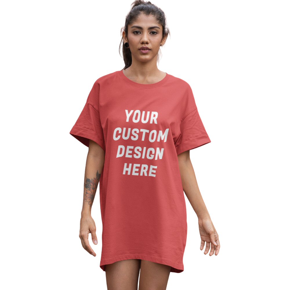Custom Printed Women T-shirt Dress image