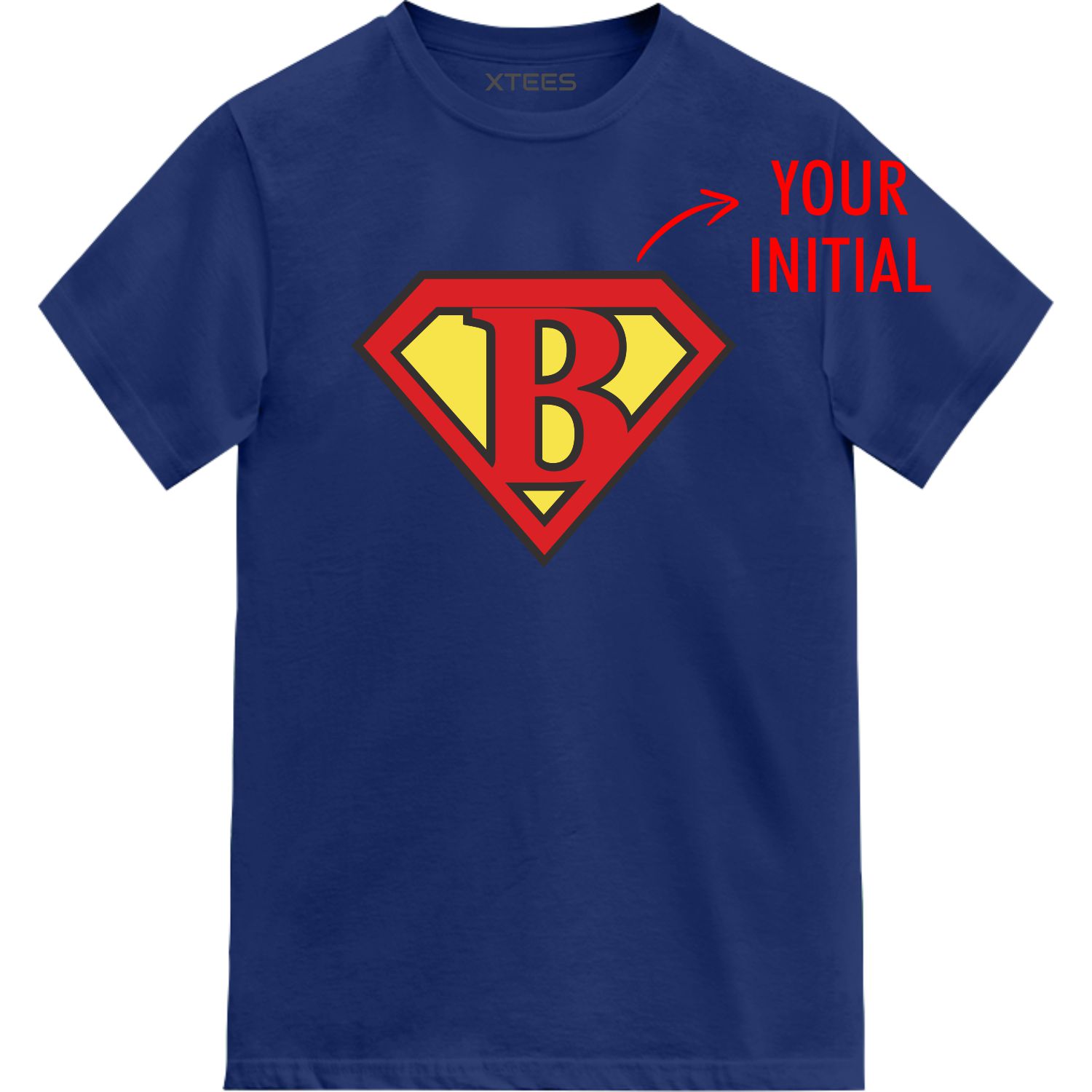 Custom Superman Initial Printed  T-shirt image