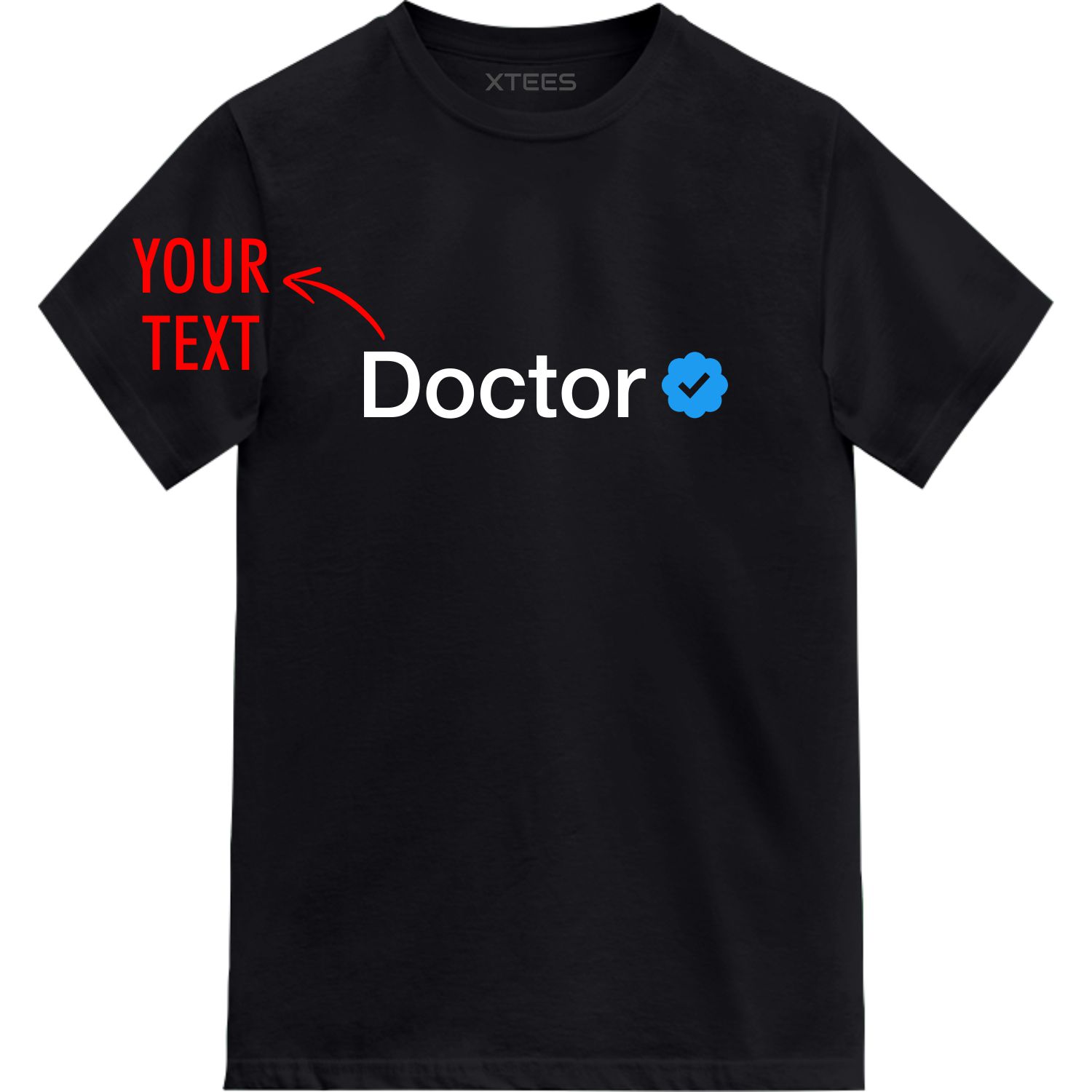 Custom Text Verified Badge Printed T-shirt image