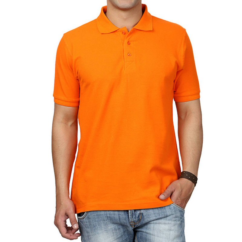 Dark Orange Plain Collar Polo T-shirt image