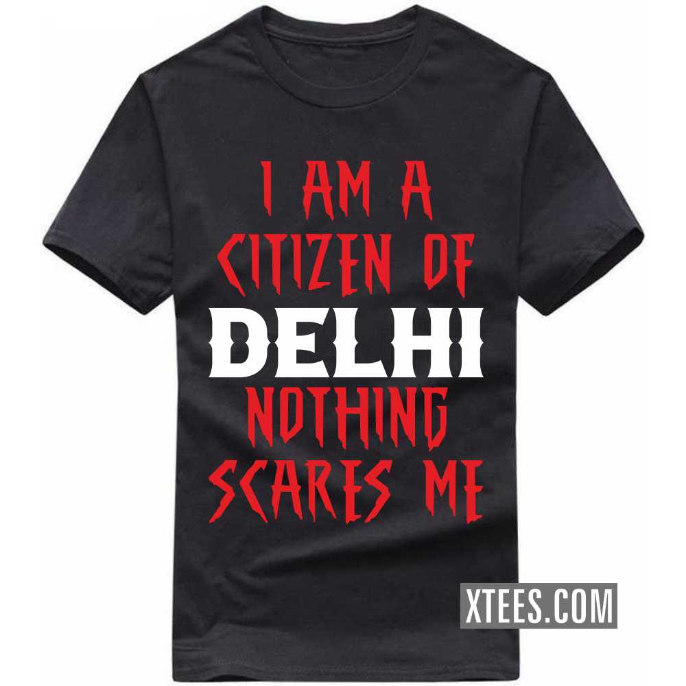 I Am A Citizen Of DELHI Nothing Scares Me India City T-shirt image