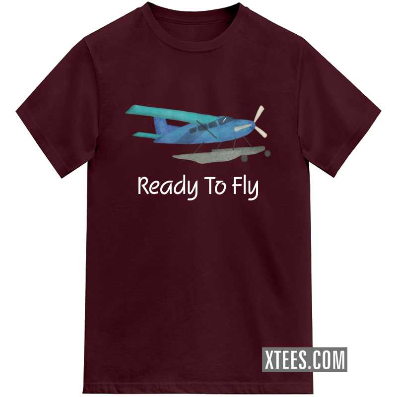 Ready To Fly Water Landing Airplane Printed Kids T-shirt image