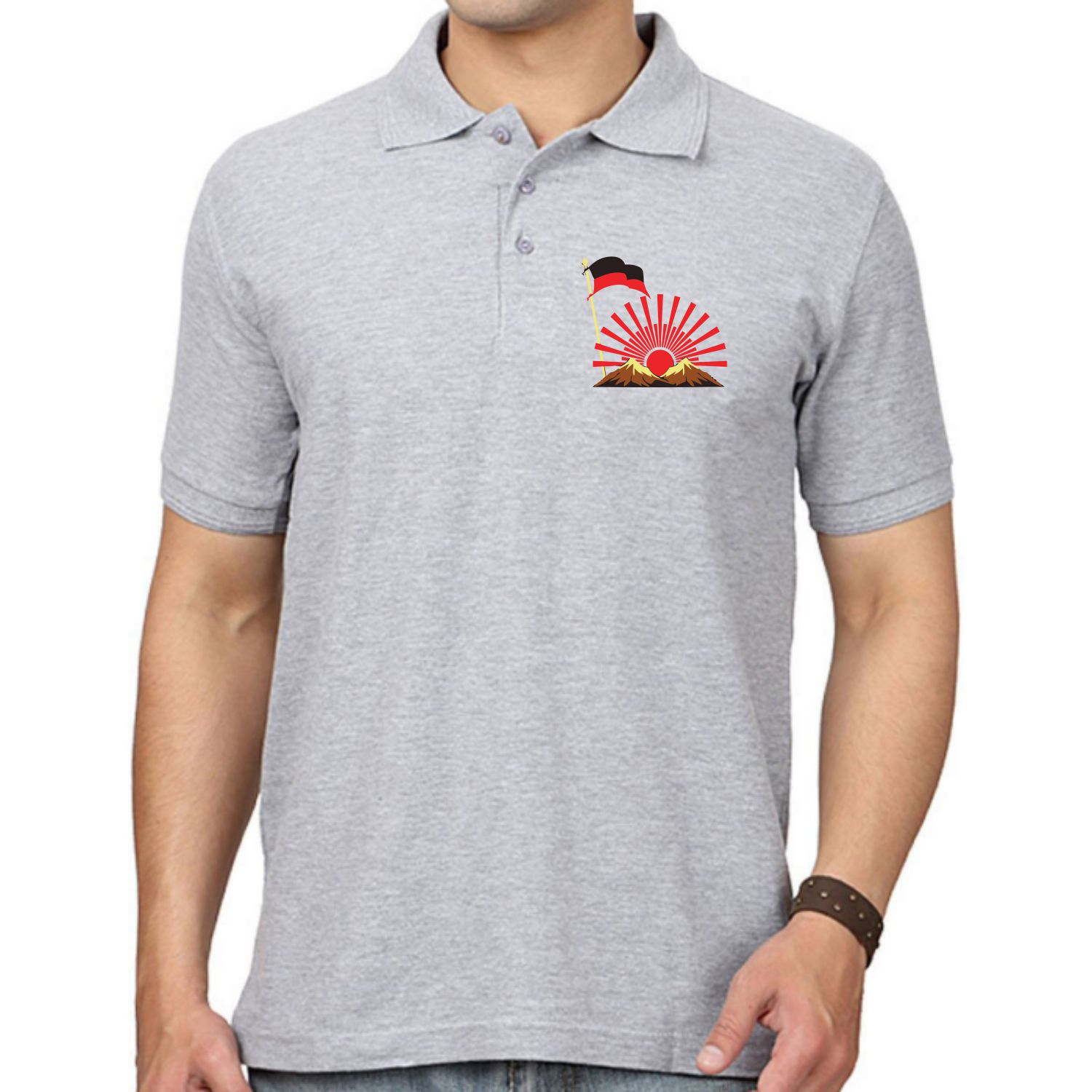 Dravida Munnetra Kazhagam Dmk Logo Printed Collar Polo T-shirt image