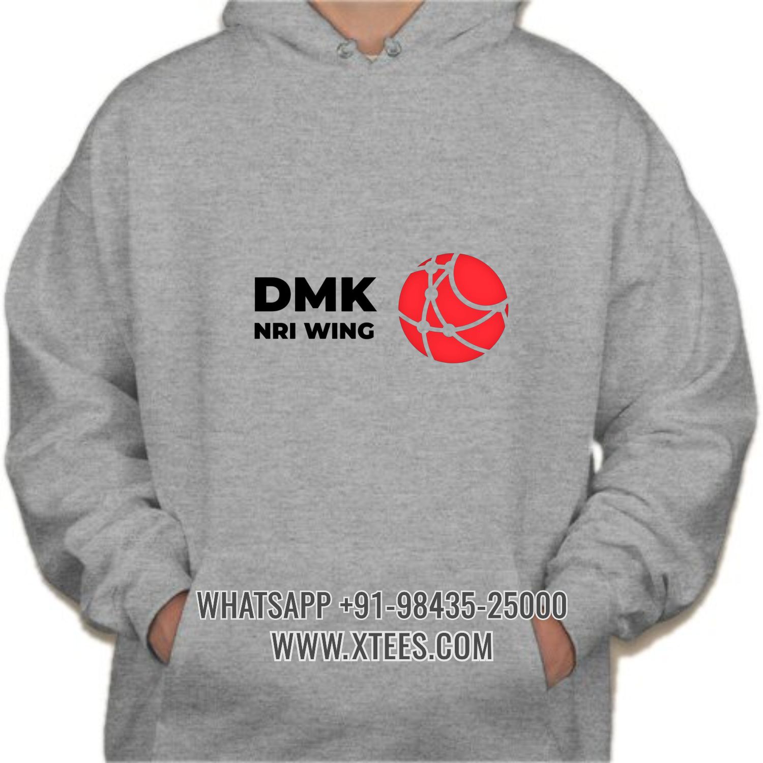 Dravida Munnetra Kazhagam Dmk Nri Wing Logo Printed Hoodie image