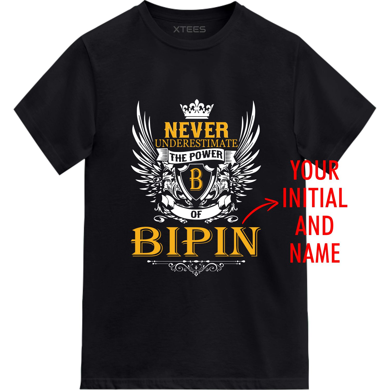 Never Underestimate The Power Of Custom Initial And Name Printed T-shirt image