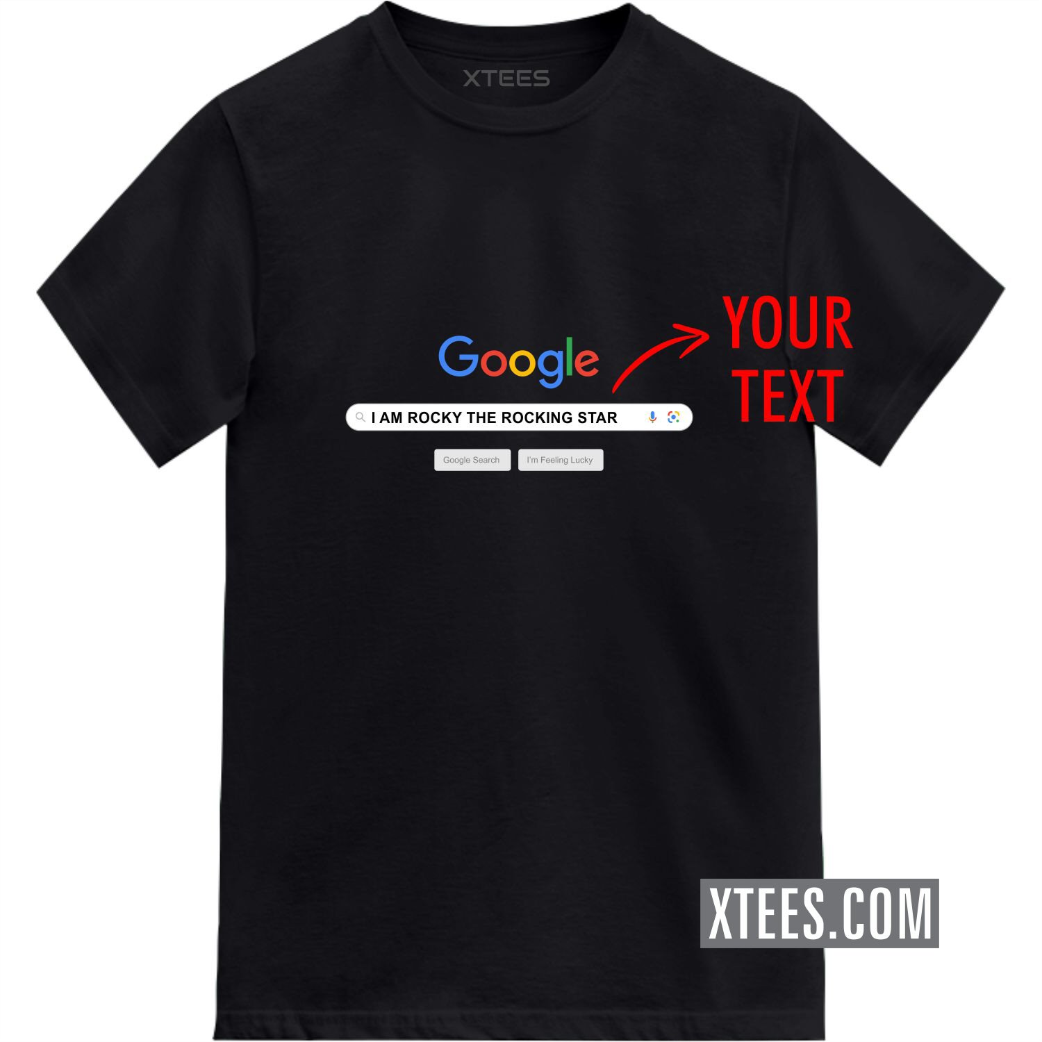 Google Search Box Custom Text Printed T-shirt image