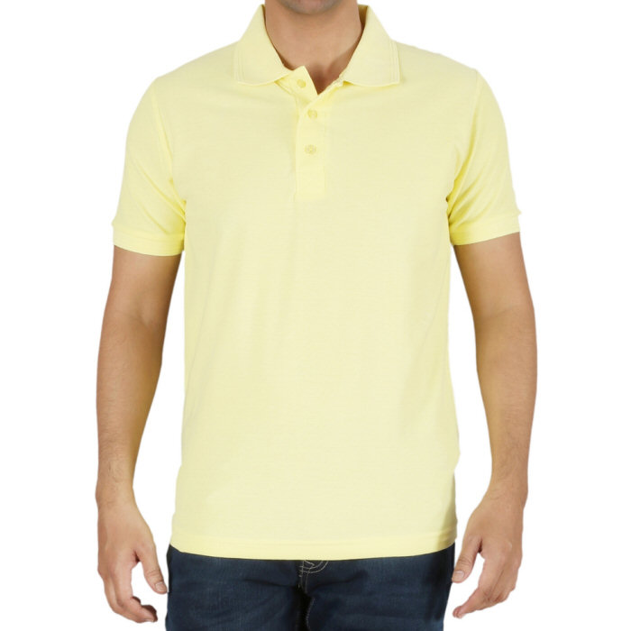 Light Yellow Plain Collar Polo T-shirt image Light Yellow Plain Collar Polo T-shirt image
