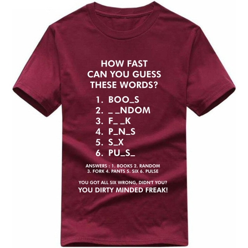 How Fast Can You Guess These Words You Dirty Minded Freak T-shirt image