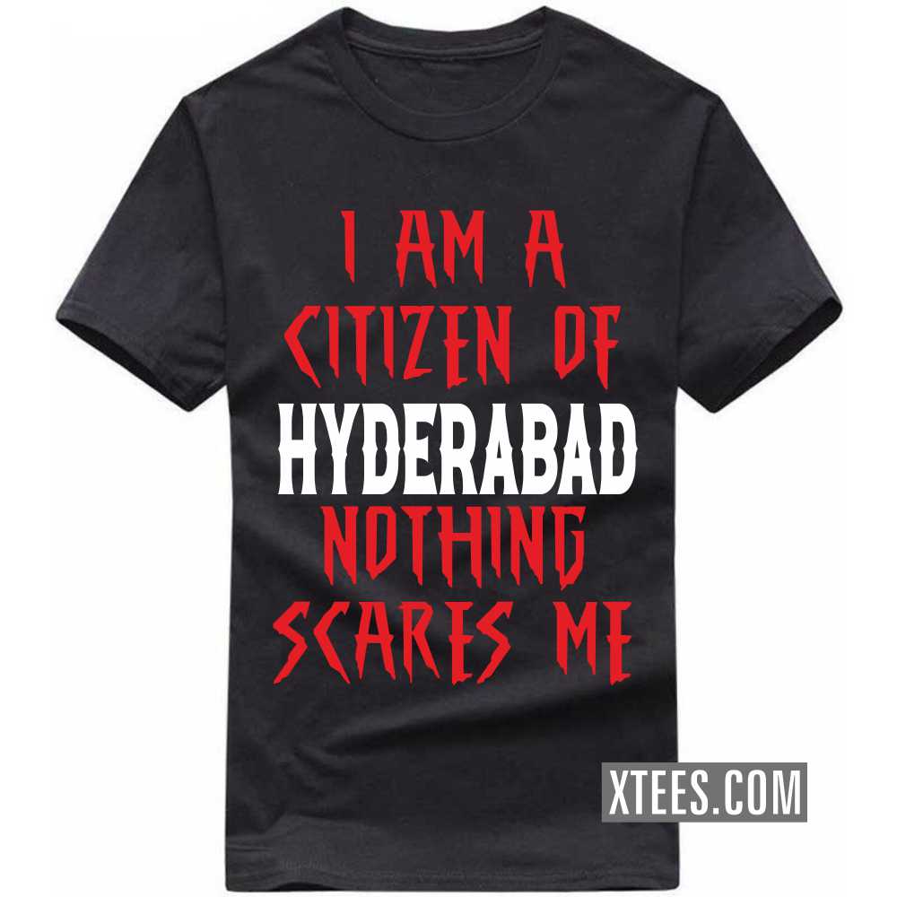 I Am A Citizen Of HYDERABAD Nothing Scares Me India City T-shirt image