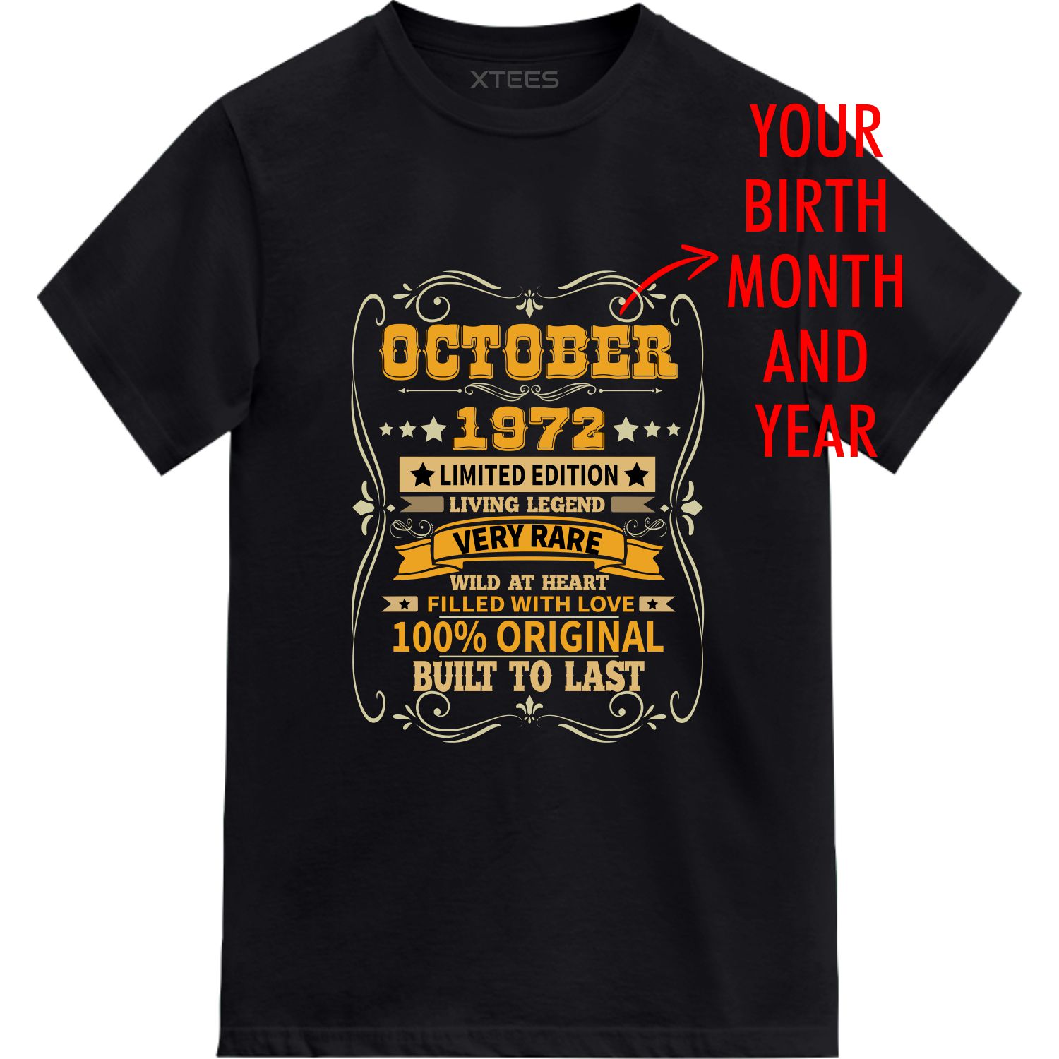 Very Rare < Birth Month > < Birth Year > Custom Birthday T-shirt image