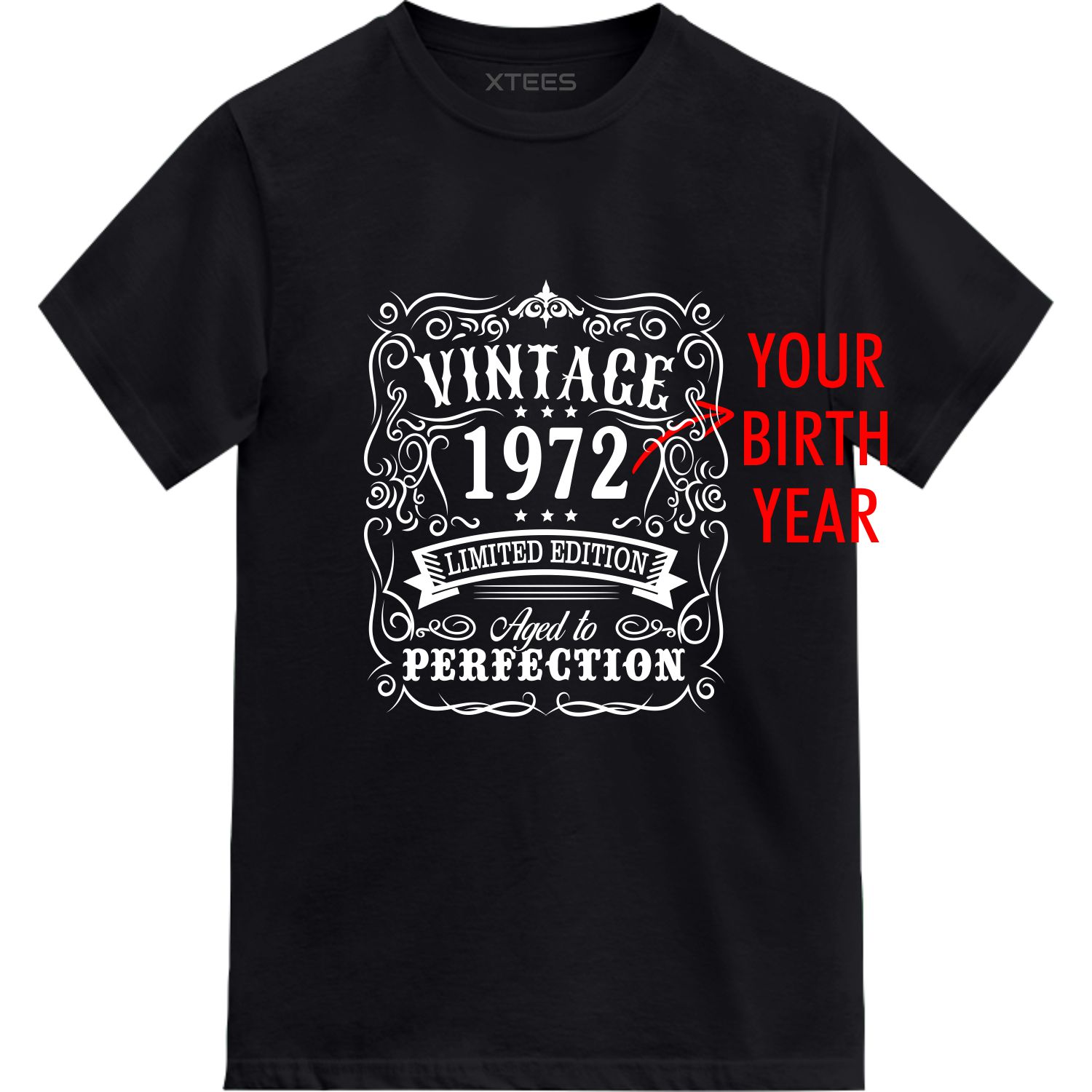 Vintage < Birth Year > Limited Edition Aged To Perfection Custom Birthday T-shirt image