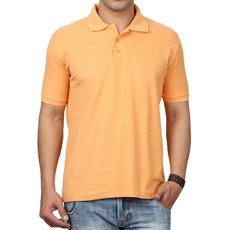 Dark Orange Plain Collar Polo T-shirt | Xtees