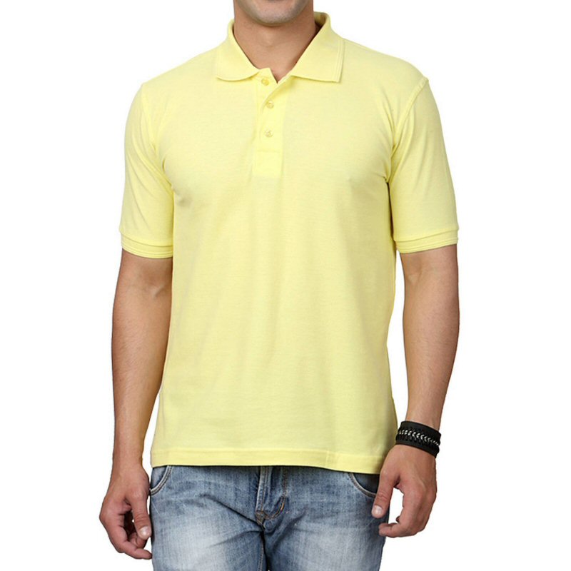 Light Yellow Plain Collar Polo T-shirt | Xtees