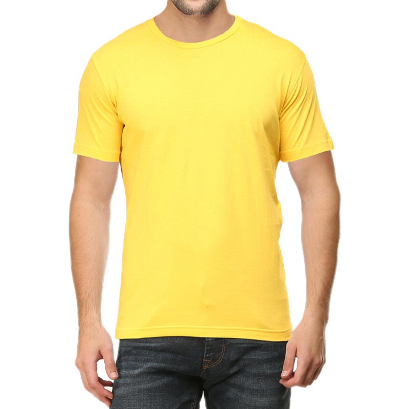 Light Yellow Plain Round Neck T-shirt image Light Yellow Plain Round Neck T-shirt image
