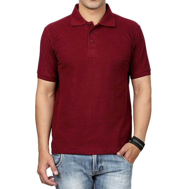 Maroon Plain Collar Polo T-shirt | Xtees