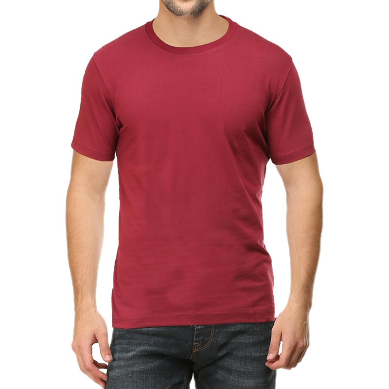 Maroon Plain Round Neck T-shirt image