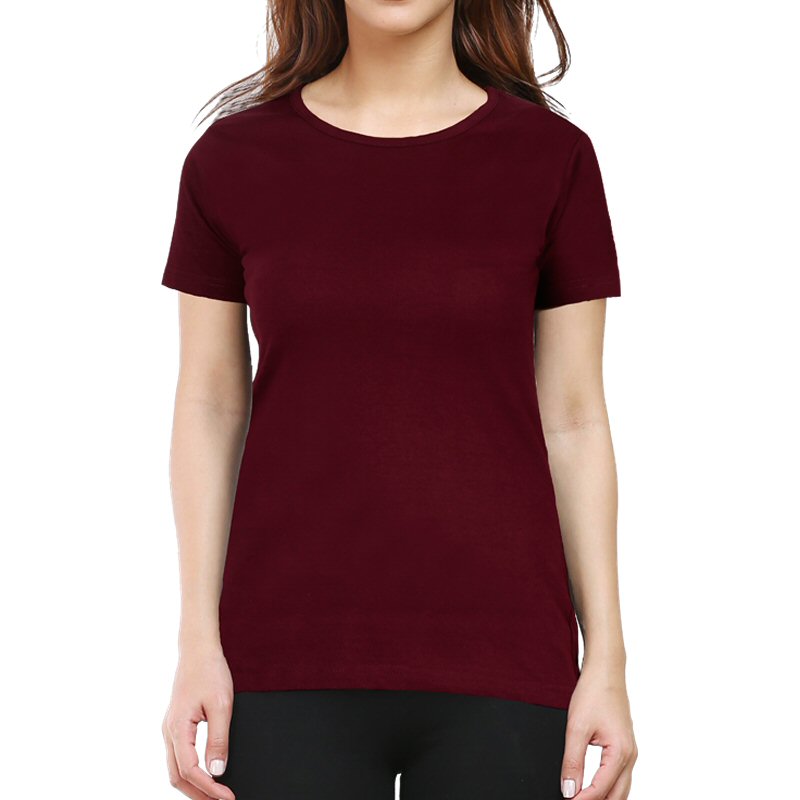 spøgelse Tid valg Maroon Plain Women Round Neck T-shirt | Xtees