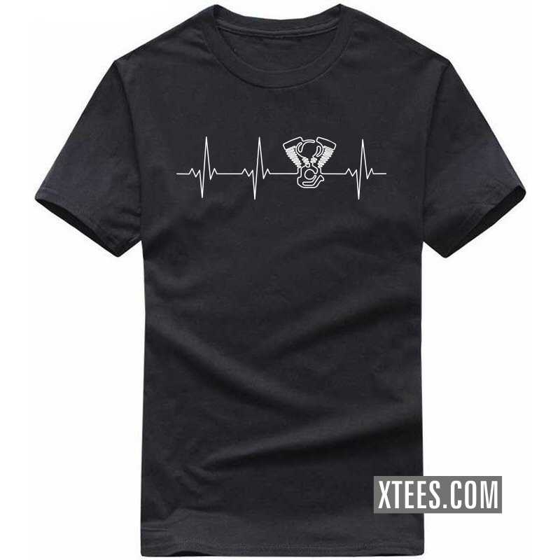 Motorcycle Engine Heart Beat Biker T-shirt India image Motorcycle Engine Heart Beat Biker T-shirt India image