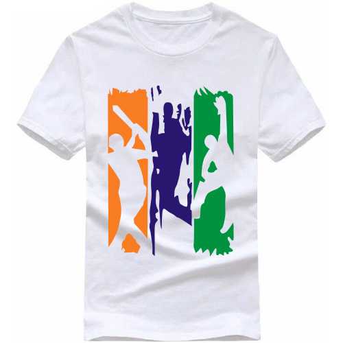 Cricket Tri-color Cricket Slogan T-shirts image
