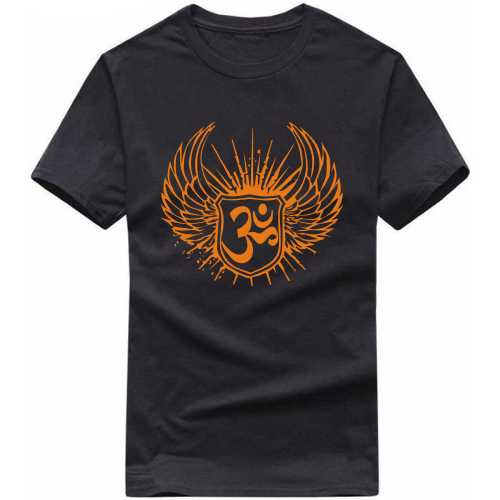 Flying Om India Patriotic Slogan  T-shirts image