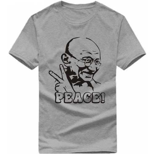 Gandhi Peace India Patriotic Slogan  T-shirts image