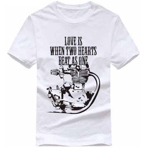 Love Is When Two Hearts Beat As One Biker T-shirt India image
