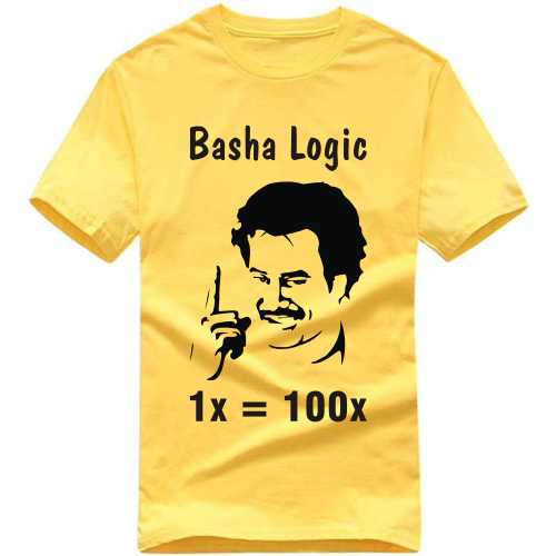 Basha Logic 1x = 100x Movie Star Slogan T-shirts image