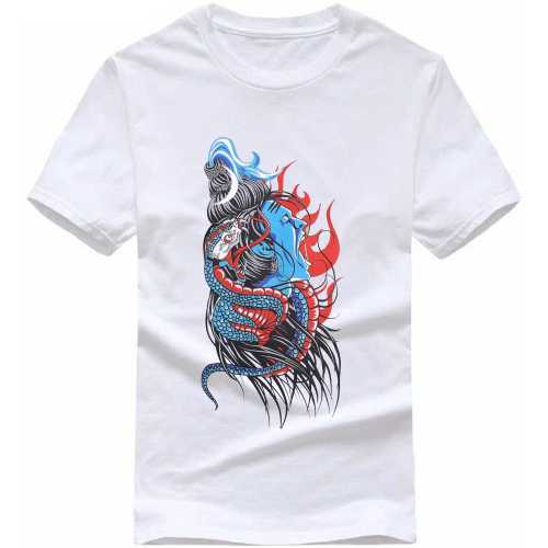 Fierce Bhagwan Shiva With Snake Slogan T-shirts image