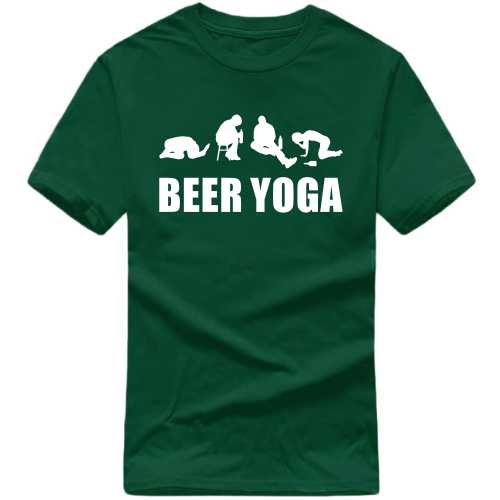 Beer Yoga Beer Funny Beer Alcohol Quotes T-shirt India image