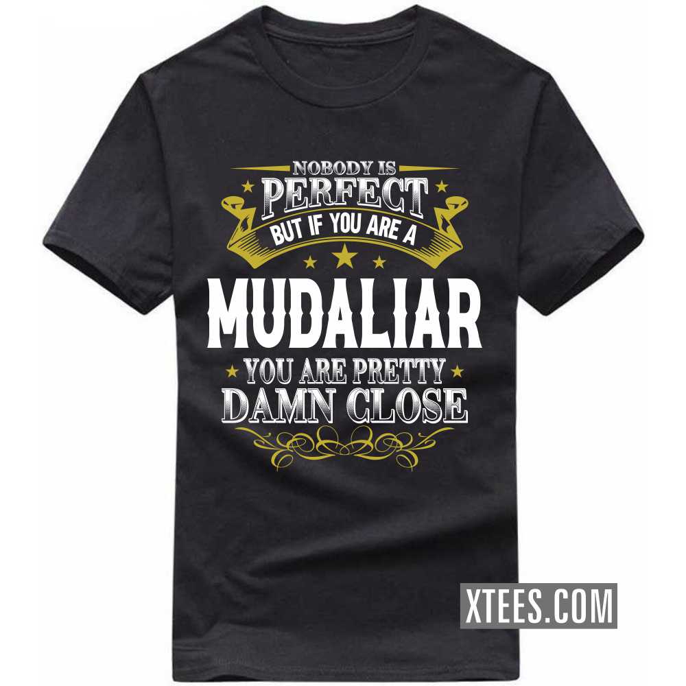 Nobody Is Perfect But If You Are A Mudaliar You Are Pretty Damn Close Caste Name T-shirt image