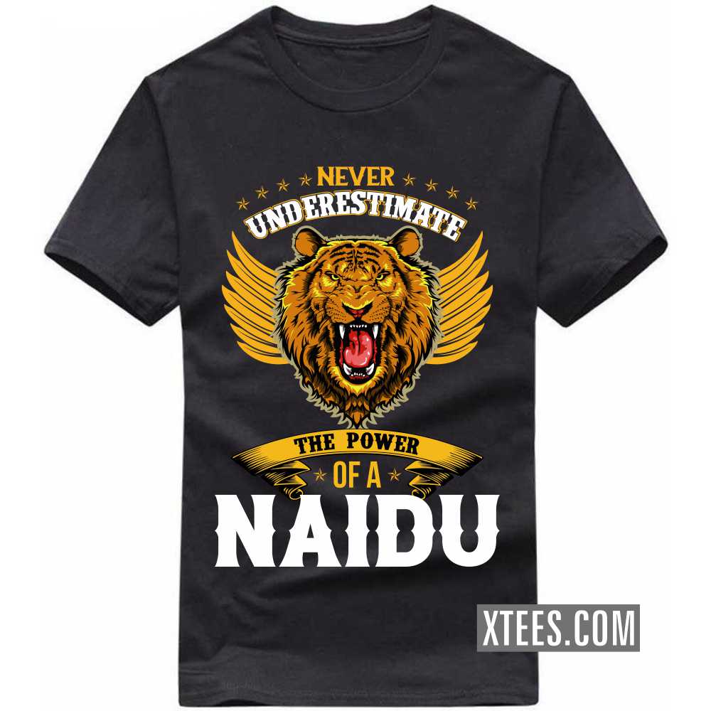 Never Underestimate The Power Of A Naidu Caste Name T-shirt image