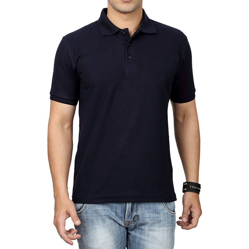 plain navy blue polo t shirt