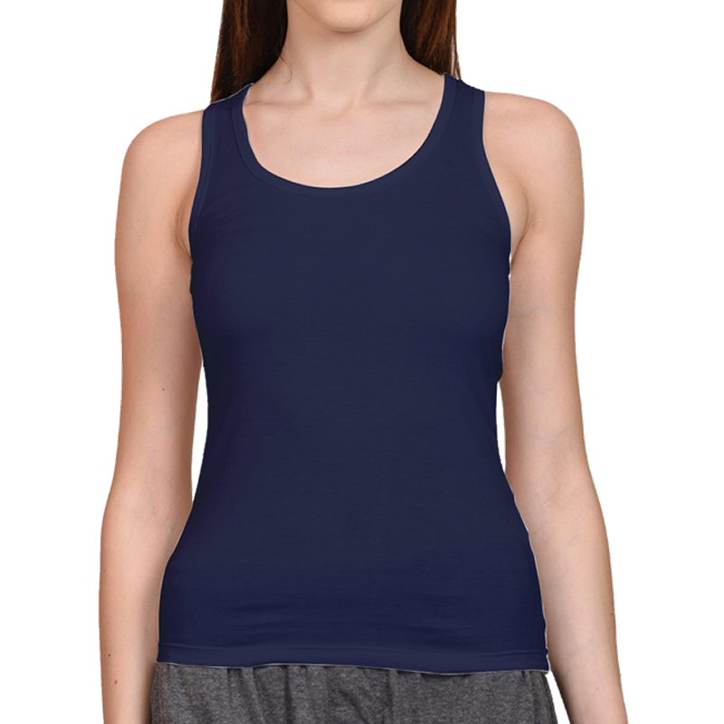 Navy Plain Women Tank Tops image