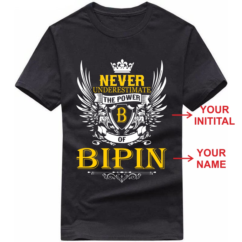 Never Underestimate The Power Of Custom Initial And Custom Name Printed T-shirt image Never Underestimate The Power Of Custom Initial And Custom Name Printed T-shirt image