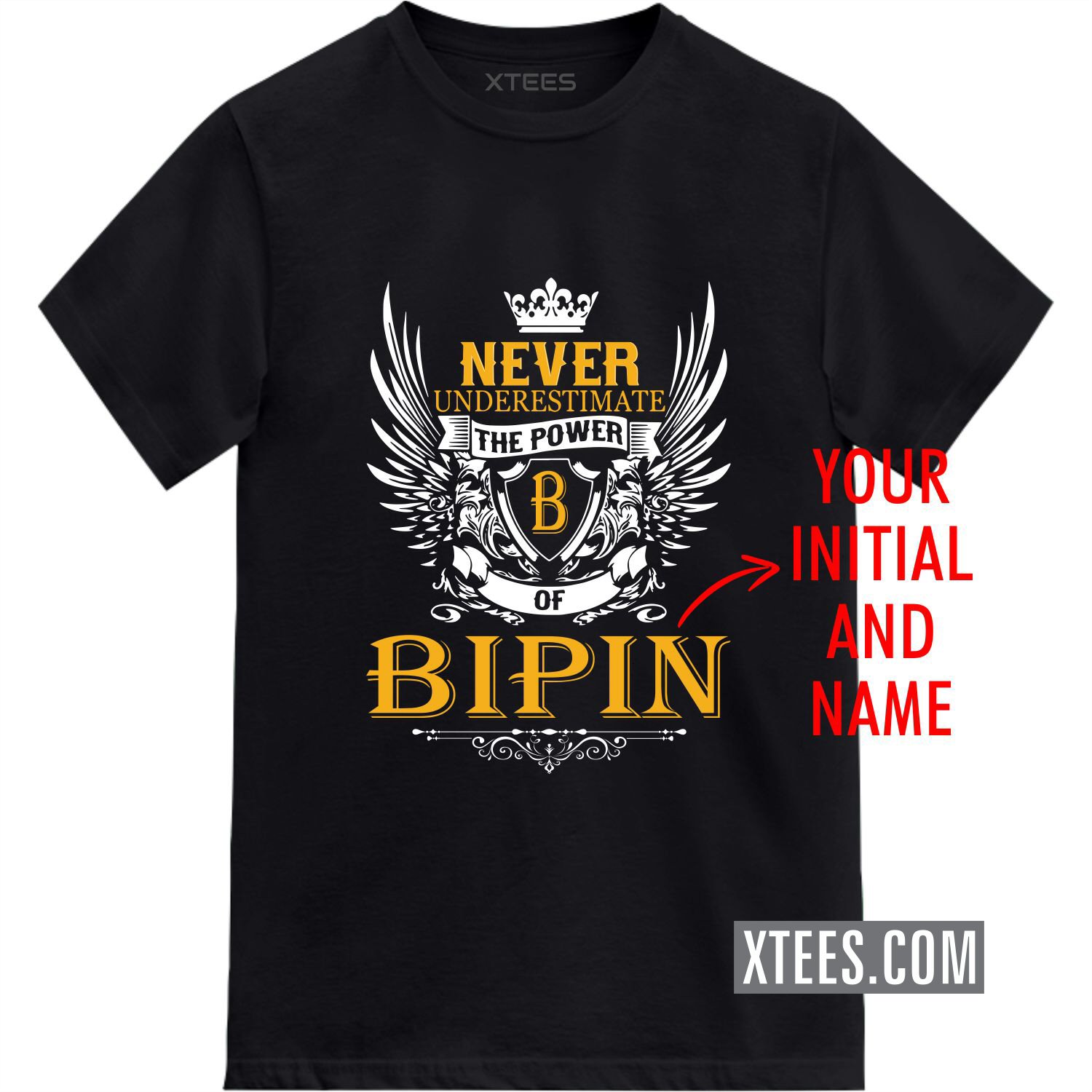 Never Underestimate The Power Of Custom Initial And Name Printed T-shirt image