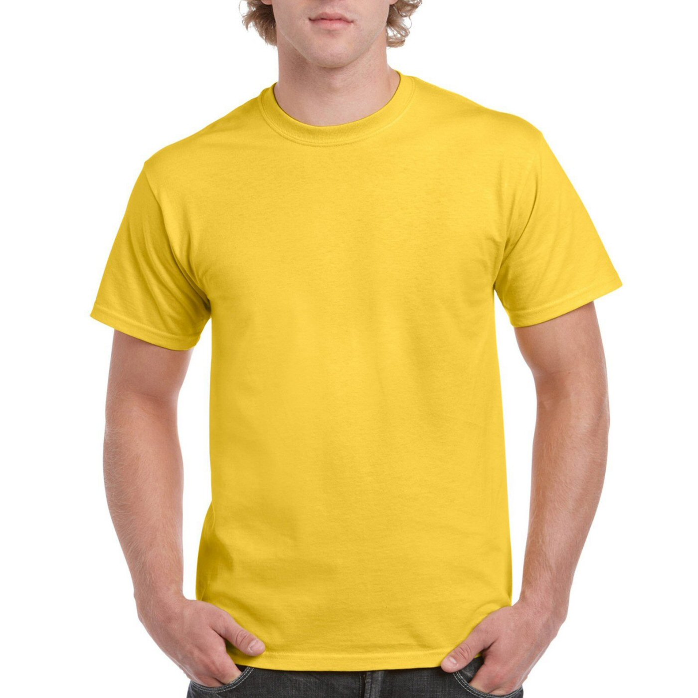 New Yellow Plain Round Neck T-shirt image New Yellow Plain Round Neck T-shirt image