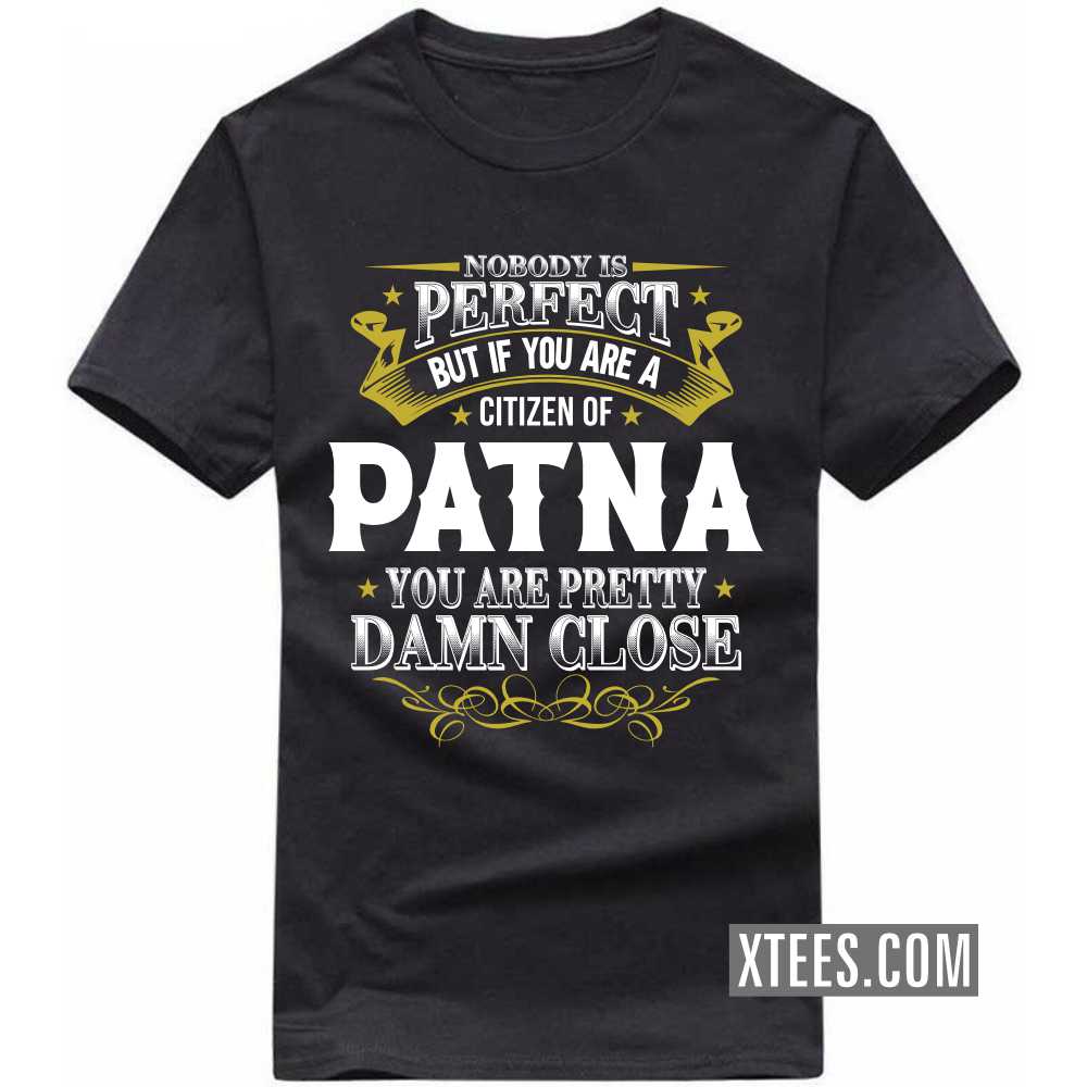 Nobody Is Perfect But If You Are A Citizen Of PATNA You Are Pretty Damn Close India City T-shirt image