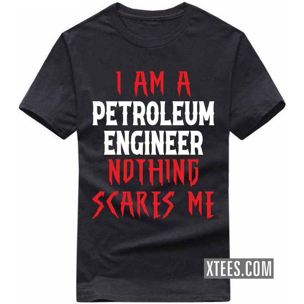 I Am A PETROLEUM ENGINEER Nothing Scares Me Profession T-shirt image