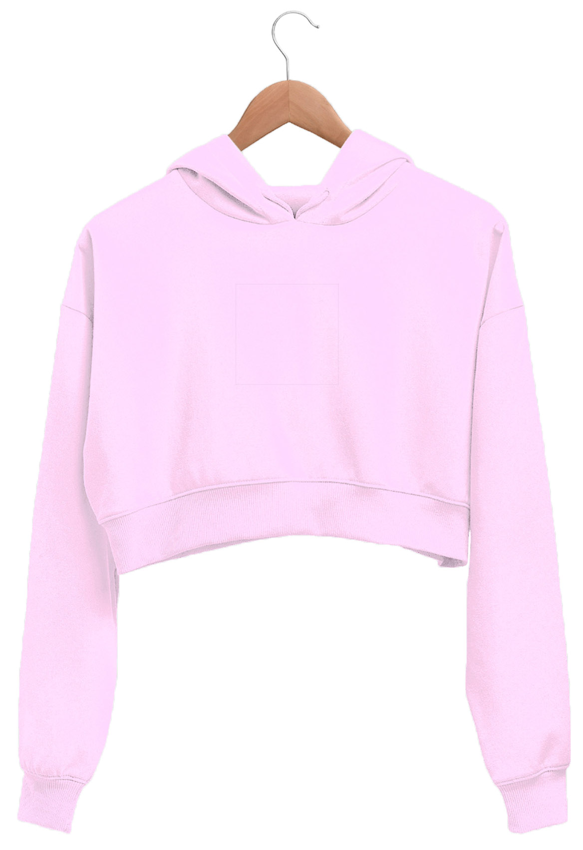 Pink Plain Women Crop Hoodies image