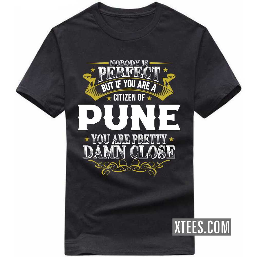 Nobody Is Perfect But If You Are A Citizen Of PUNE You Are Pretty Damn Close India City T-shirt image