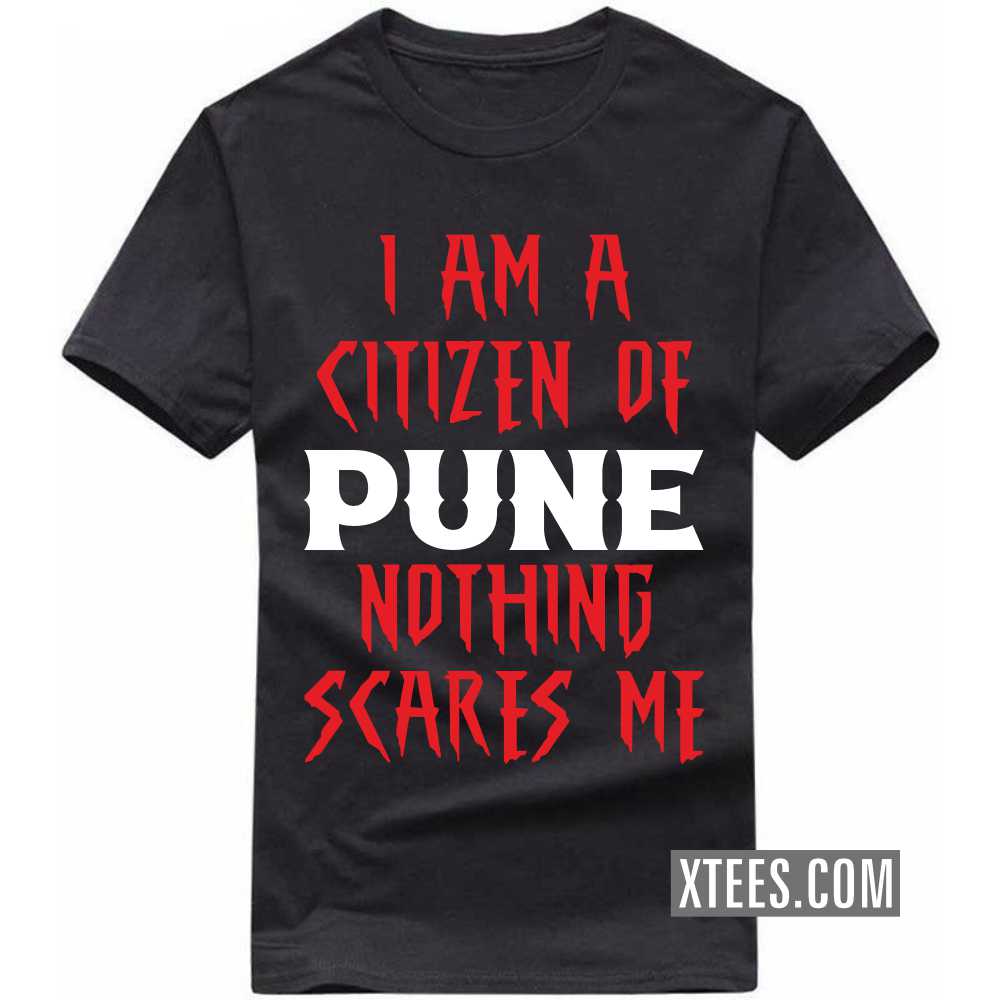 I Am A Citizen Of PUNE Nothing Scares Me India City T-shirt image