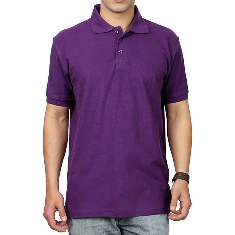 Purple Plain Collar Polo T-shirt image