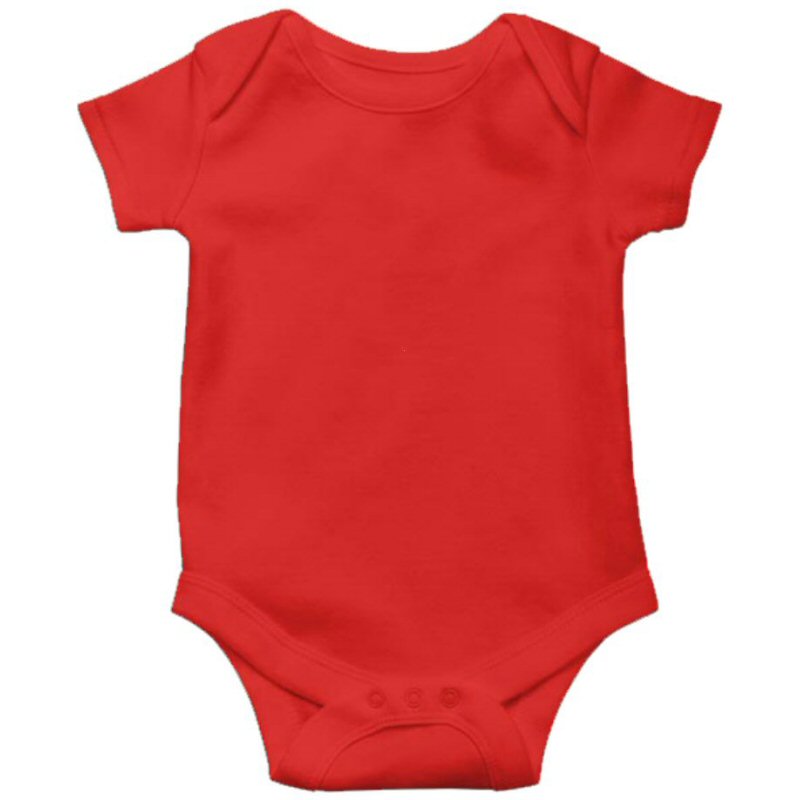 Red Plain Baby Rompers image