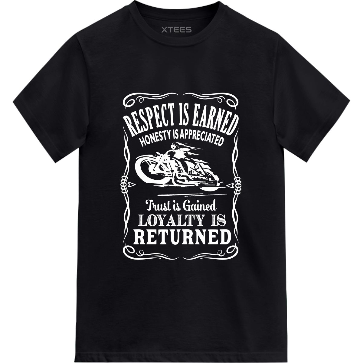 Respect Is Earned Honesty Is Appreciated Trust Is Gained Loyalty Is Returned Biker T-shirt India image