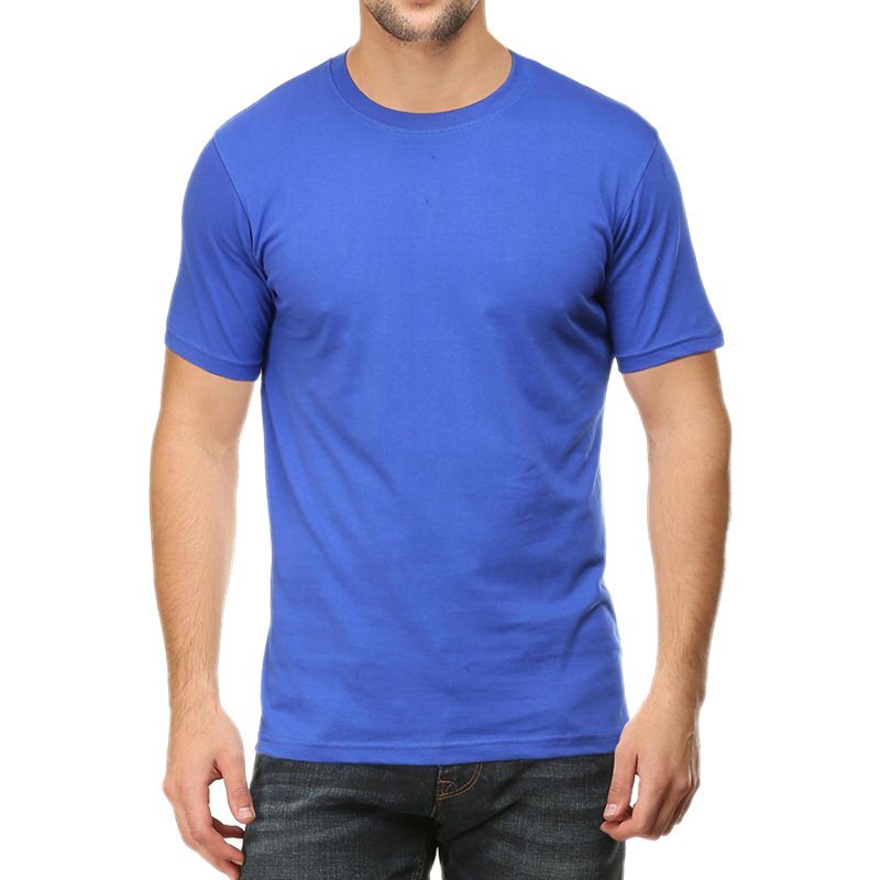 Royal Blue Unisex Plain Cotton Round Neck T-shirt image